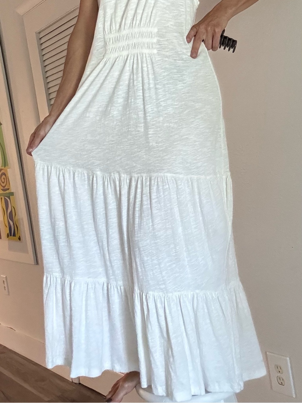 AllSaints White Sleeveless Tiered Maxi Dress - Picture 3 of 8